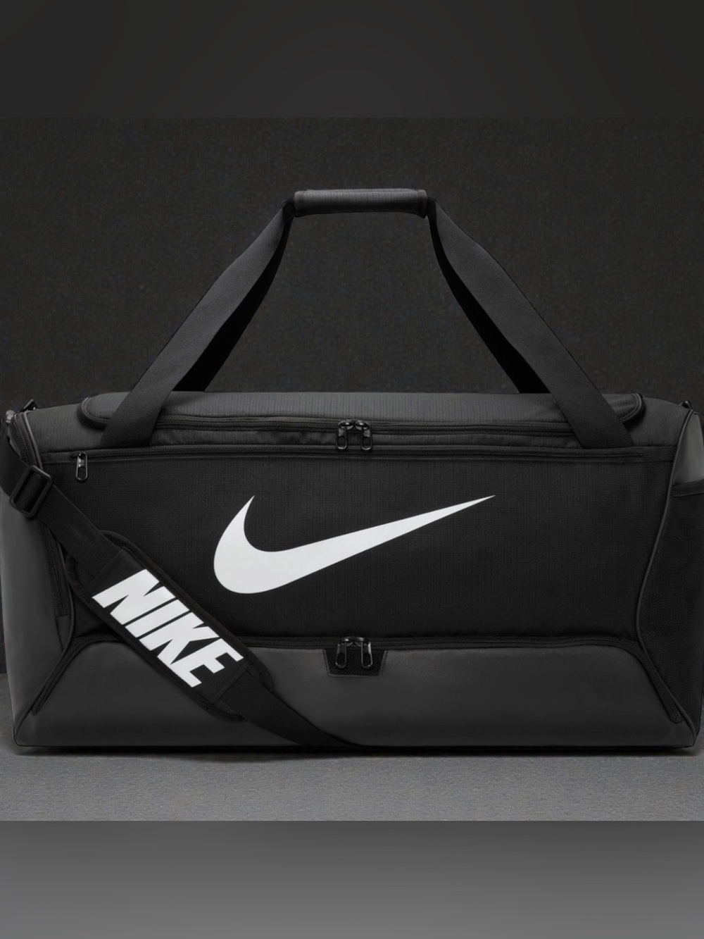 Nike Black Duffel Bag with White Swoosh 95 liter - Picture 3 of 4